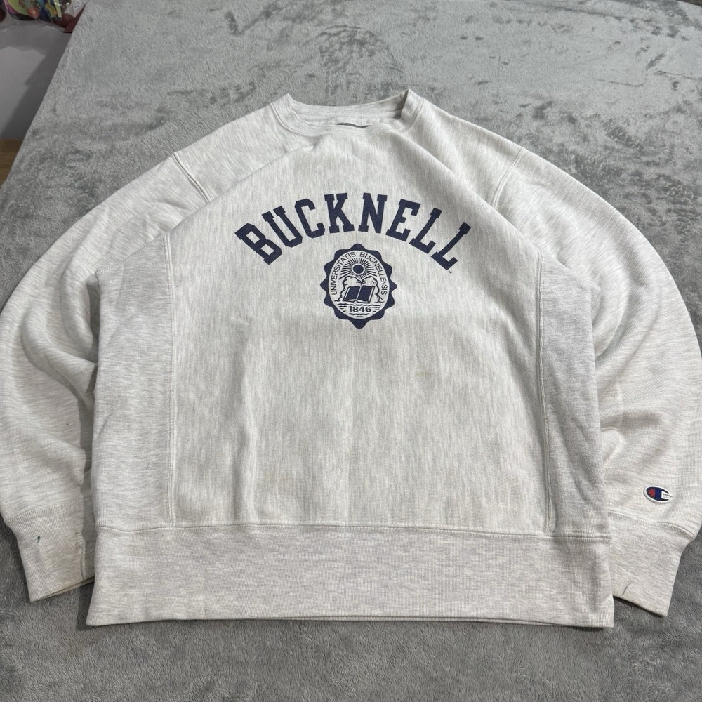 Vintage‎ Champion Reverse Weave Bucknell Mens Small Sweatshirt Distressed Grunge